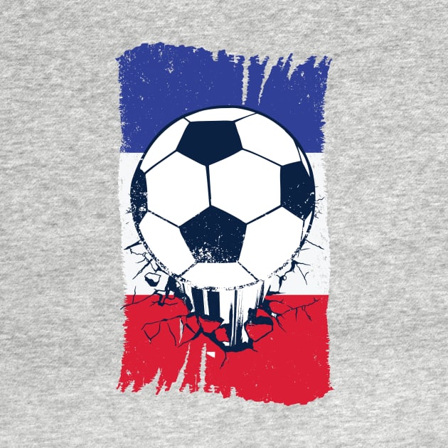 Vintage French Flag with Football // Retro France Soccer by SLAG_Creative